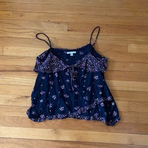 American eagle cropped floral tank top